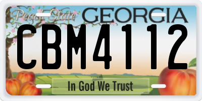 GA license plate CBM4112