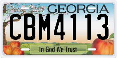 GA license plate CBM4113