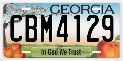 GA license plate CBM4129