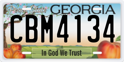 GA license plate CBM4134