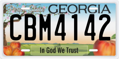 GA license plate CBM4142