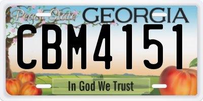 GA license plate CBM4151
