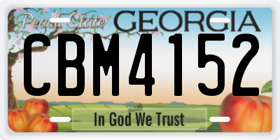 GA license plate CBM4152
