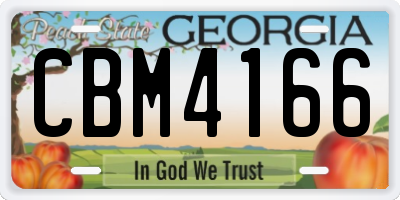 GA license plate CBM4166