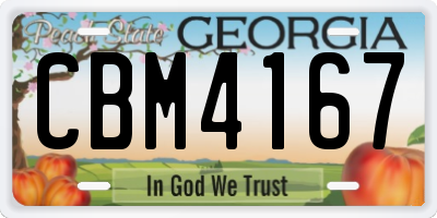 GA license plate CBM4167
