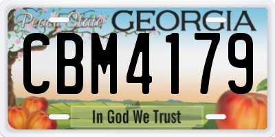 GA license plate CBM4179