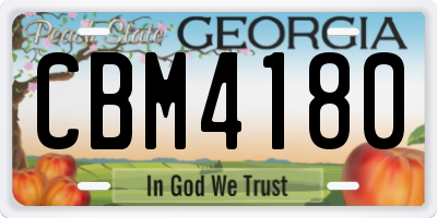 GA license plate CBM4180