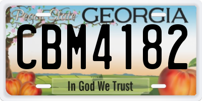 GA license plate CBM4182