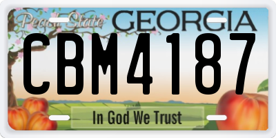 GA license plate CBM4187