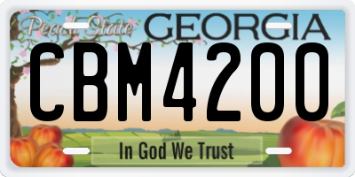 GA license plate CBM4200