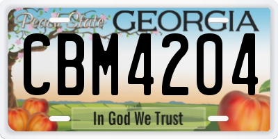 GA license plate CBM4204