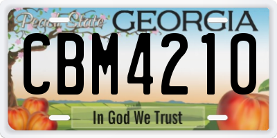 GA license plate CBM4210