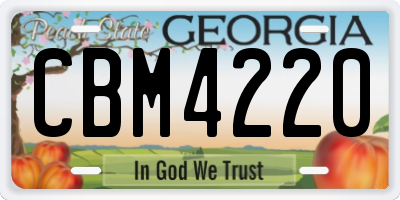 GA license plate CBM4220