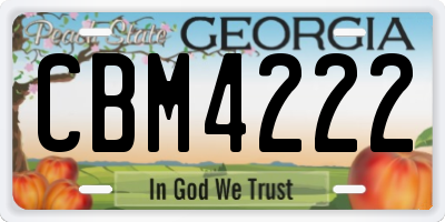 GA license plate CBM4222