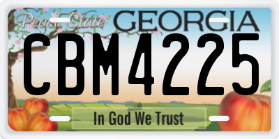 GA license plate CBM4225