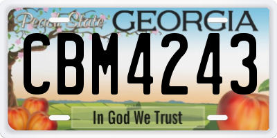 GA license plate CBM4243