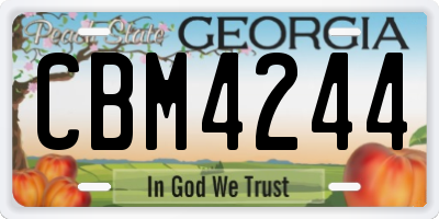 GA license plate CBM4244