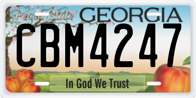 GA license plate CBM4247