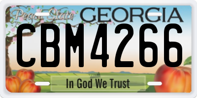 GA license plate CBM4266