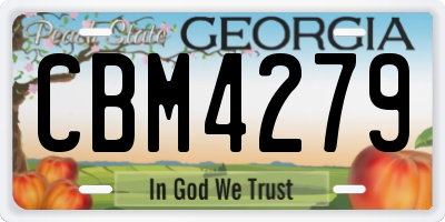 GA license plate CBM4279