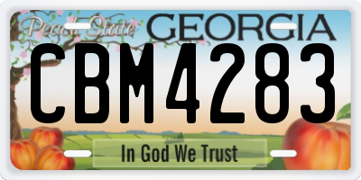 GA license plate CBM4283