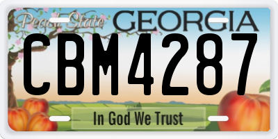 GA license plate CBM4287