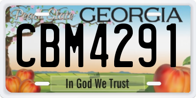 GA license plate CBM4291