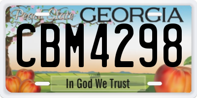 GA license plate CBM4298