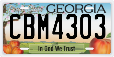 GA license plate CBM4303