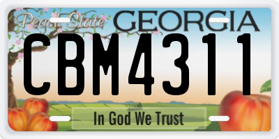 GA license plate CBM4311