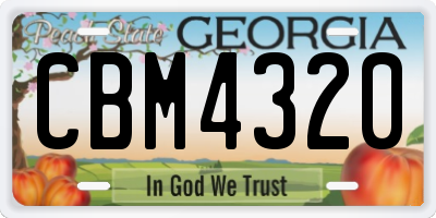 GA license plate CBM4320