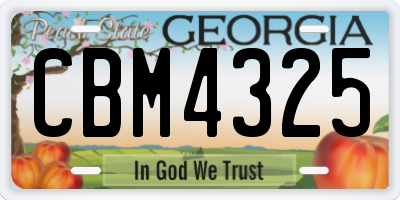 GA license plate CBM4325