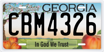 GA license plate CBM4326