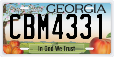 GA license plate CBM4331