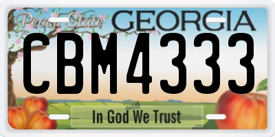 GA license plate CBM4333