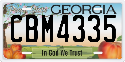 GA license plate CBM4335