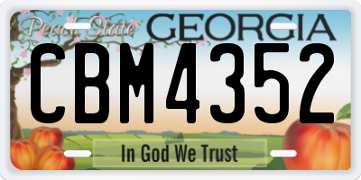GA license plate CBM4352