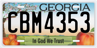 GA license plate CBM4353