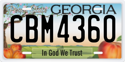 GA license plate CBM4360