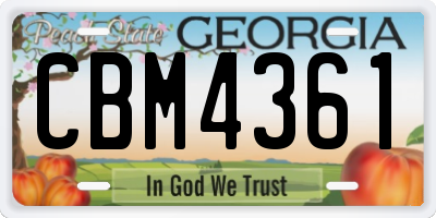 GA license plate CBM4361