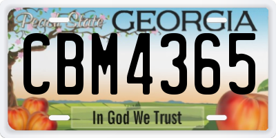GA license plate CBM4365