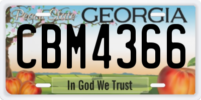 GA license plate CBM4366