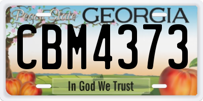 GA license plate CBM4373