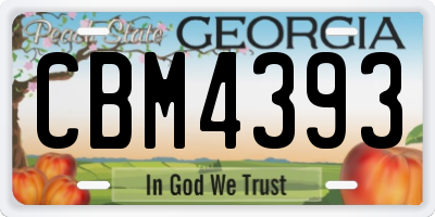 GA license plate CBM4393