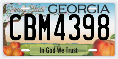 GA license plate CBM4398