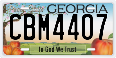 GA license plate CBM4407