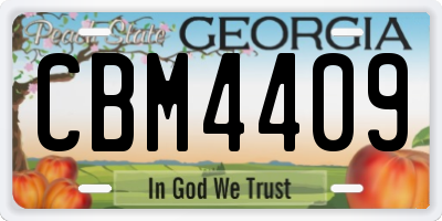 GA license plate CBM4409