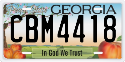 GA license plate CBM4418