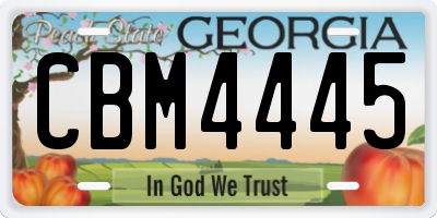 GA license plate CBM4445