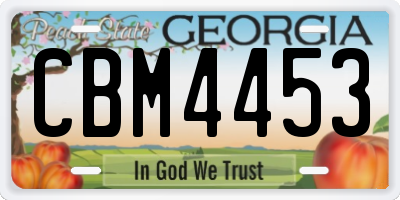 GA license plate CBM4453